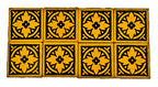 8 matching square-shaped original and intact 19th century interior david c. cook mansion "stoke on trent" glazed minton floor tiles with yellow and black finish
