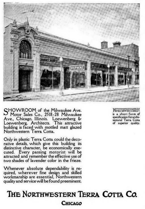 original museum-quality c. 1920's salvaged chicago milwaukee avenue motor sales company oversized mottled terra cotta urn with floral finial