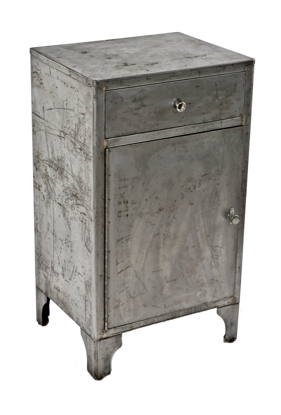 reinforced original and fully functional american medical cold-rolled steel stationary hospital supply cabinet with single drawer and cabinet door