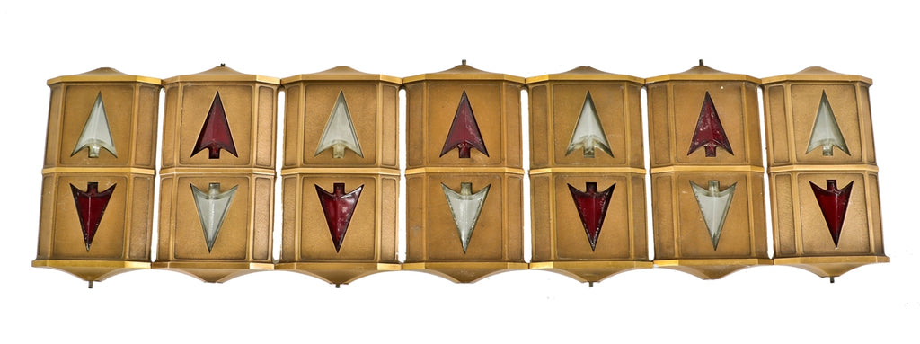 exceptional all original and well-maintained interior downtown chicago foreman-national bank building lobby illuminated elevator indicator lanterns or up/down indicator arrows