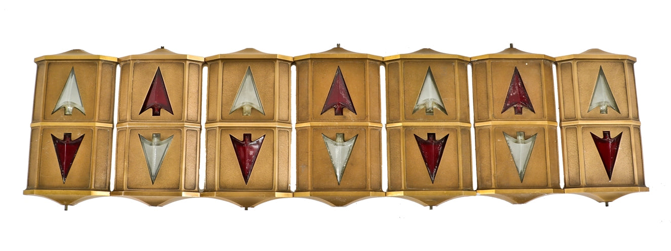 exceptional all original and well-maintained interior downtown chicago foreman-national bank building lobby illuminated elevator indicator lanterns or up/down indicator arrows