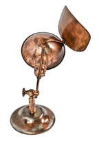 fully functional early american industrial fully adjustable "lyhne" portable desk or table lamp with bulbous socket housing and rotating reflector