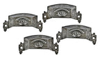 group of four all original and highly sought after original 19th century antique american ornamental cast iron "all seeing eye" bin or drawer pulls