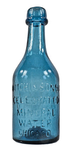 highly sought mid-nineteenth century "celebrated mineral water" fabricated for chicago bottling giant william h. hutchinson & company.