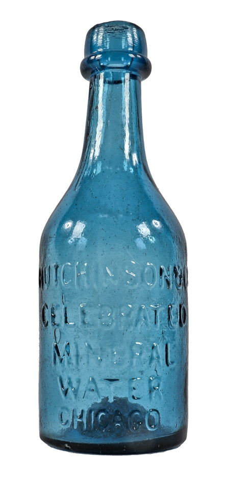 highly sought mid-nineteenth century "celebrated mineral water" fabricated for chicago bottling giant william h. hutchinson & company.