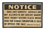 completely intact all original american depression era interior framed glass grocery market department of health notification sign