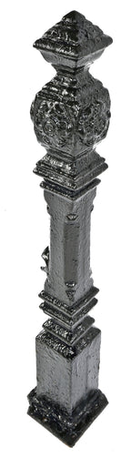 single all original freestanding salvaged chicago ornamental black enameled cast iron residential newel post with pyramidal-shaped top