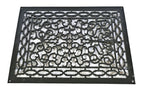 original late 19th century oversized black enameled ornamental cast iron chicago commercial building floor grate free from cracks or breaks