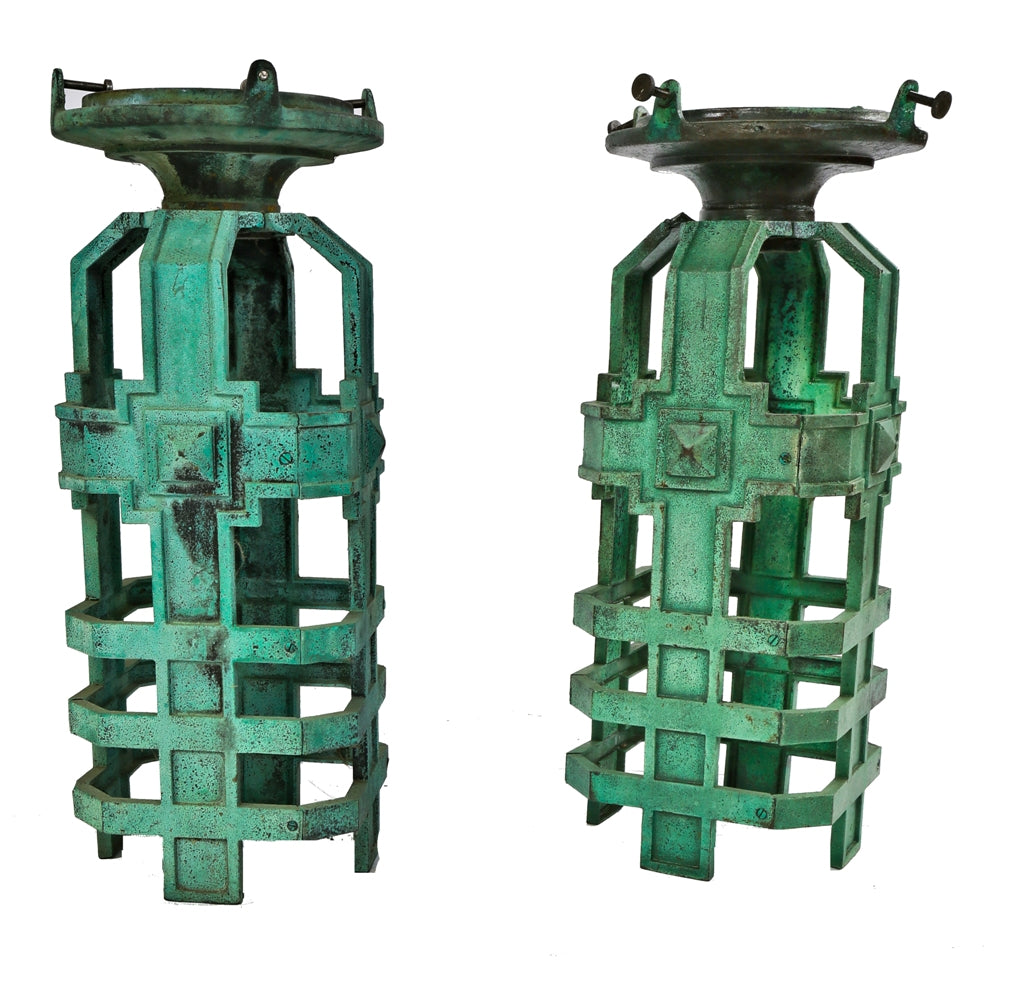 matching all original historically important c. 1920's ornamental cast bronze lincoln park zoo exterior lampposts designed by john d. hamilton