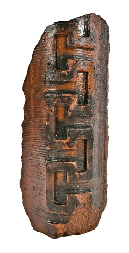 original 1890's neogrec patttern red slip exterior terra cotta fragment from salvaged from the non-extant victorian era lexington hotel