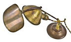 fully functional early american industrial fully adjustable "lyhne" portable desk or table lamp with bulbous socket housing and rotating reflector