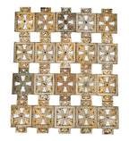 large group of original historically important early 20th century single-sided cast iron interior goldblatt's department store building staircase case panels (sold individually)