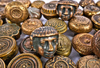 original early 20th century ornamental cast bronze african tribal head doorknobs salvaged from the spanish revival style william vanderbilt mansion