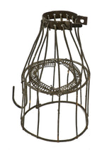 original early 20th century american industrial galvanized steel "protector a" incandescent light bulb guard with spring cushion