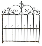 late 19th century antique american victorian era ornamental salvaged chicago wrought iron exterior gate with exquisite scrollwork