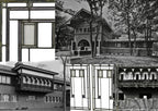 matching pair of original c. 1908 historically important louis h. sullivan-designed henry babson house leaded glass windows