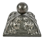 original c. 1894 ornamental cast iron chicago stock exchange building interior newel post bottom finial cap with centrally located ball surrounded by leafage