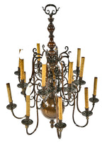 historically important all original and largely intact c. 1909 salvaged chicago interior hotel la salle monumental ornamental cast brass chandelier with sixteen arms