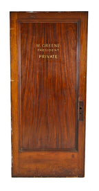 salvaged chicago c. 1913 historically important conway building interior office door with hand-painted gold leaf lettering