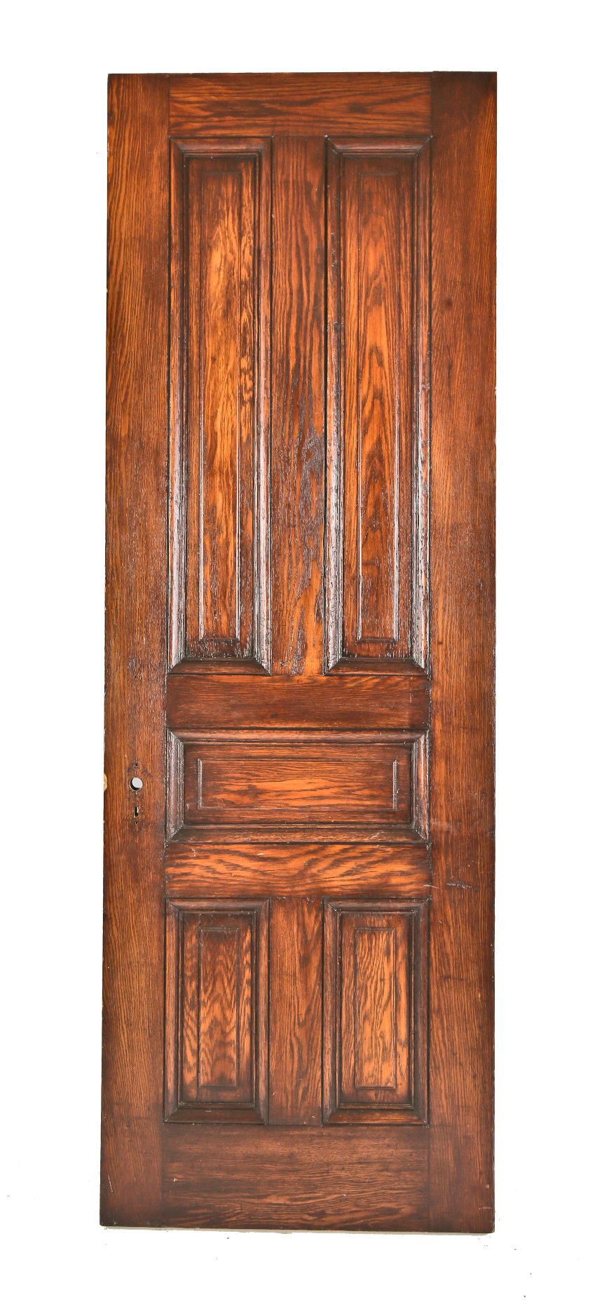 one of several matching original varnished oak wood interior residential passage doors salvaged from an 1880's chicago mansion