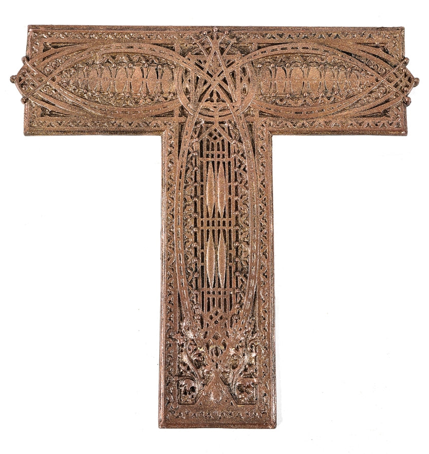 one of four faithfully replicated cast brass louis sullivan-designed chicago stock exchange building elevator grilles with exceptional detail