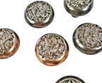 ten matching ornamental cast iron "belforte" pattern art nouveau style salvaged chicago copper-plated interior residential passage door handles