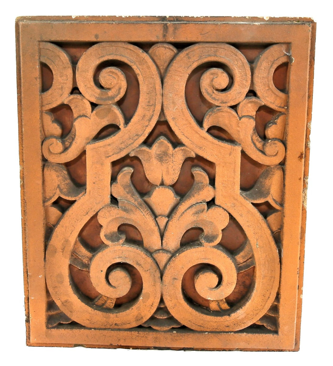 important rapp and rapp-designed two toned orange-glazed exterior southtown theater terra cotta panel