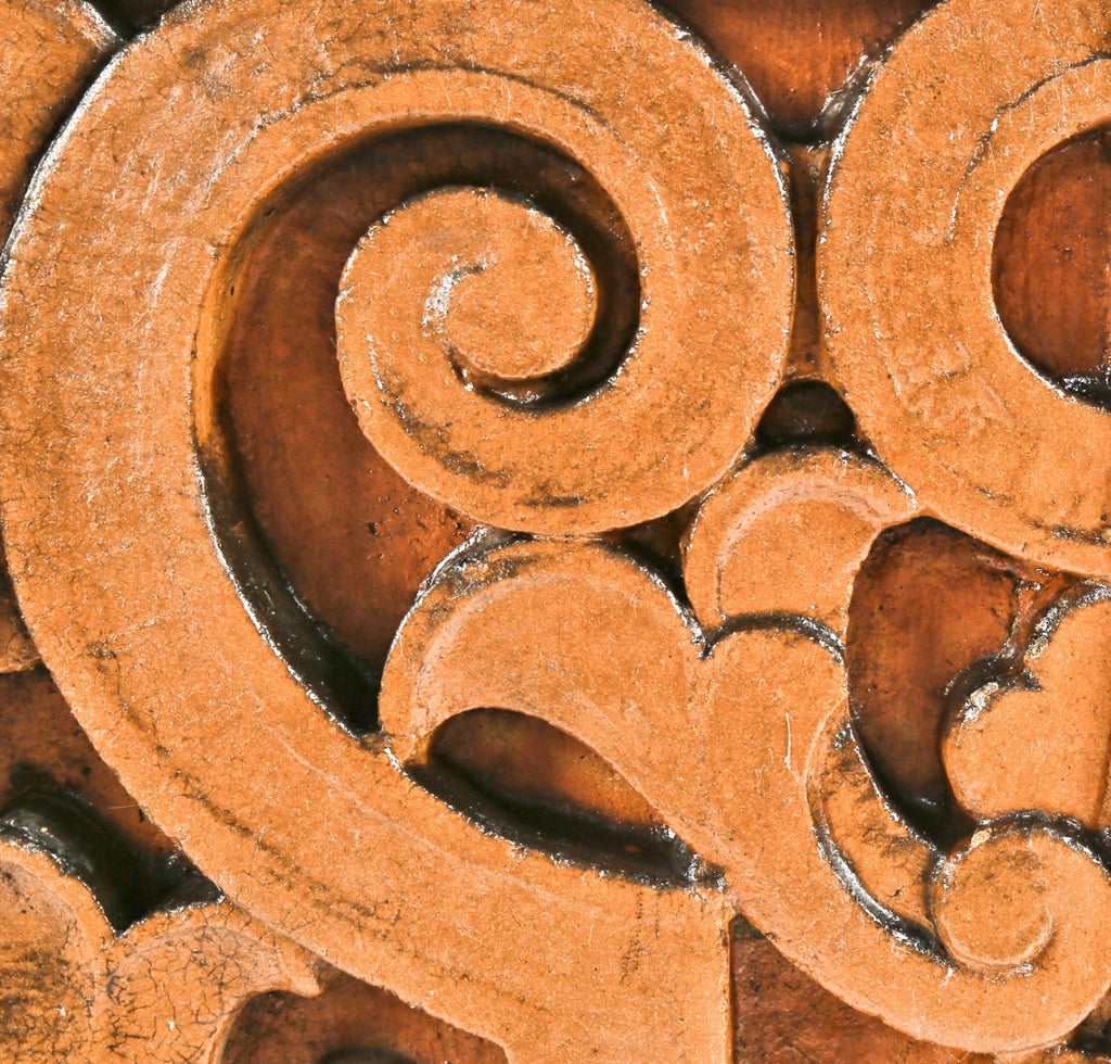 important rapp and rapp-designed two toned orange-glazed exterior southtown theater terra cotta panel