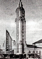 important rapp and rapp-designed two toned orange-glazed exterior southtown theater terra cotta panel