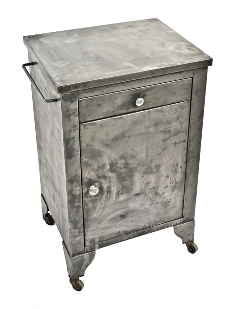 reinforced american medical cold-rolled steel stationary hospital supply cabinet with single drawer and cabinet door