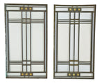original historically-important frank lloyd wright-designed avery coonley house interior family room single leaded art glass window with intact zinc caming retaining bronze wash