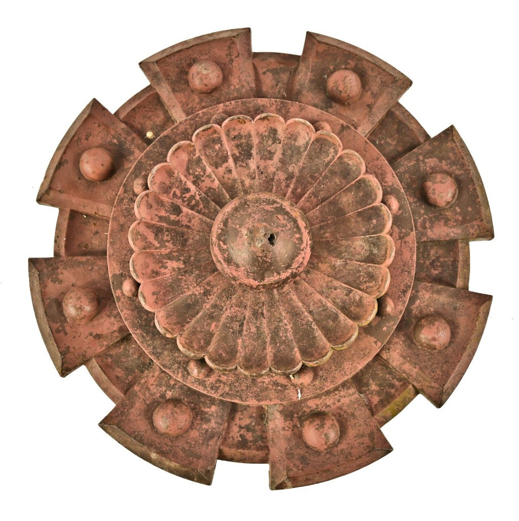 rare museum quality 1881 oversized ornamental cast iron pittsburgh smithfield truss bridge portal rosette with naturally weathered finish