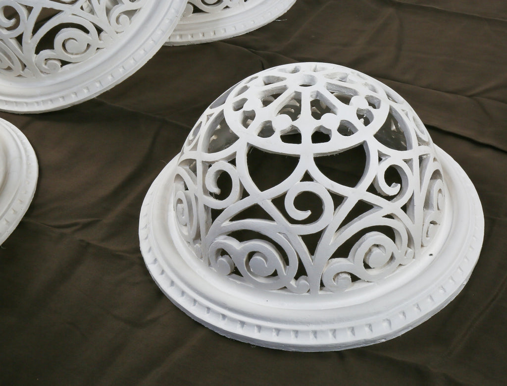 exceptional full-scale reinforced cast ornamental plaster interior limited edition auditorium theater proscenium ventilation dome cast directly from an original