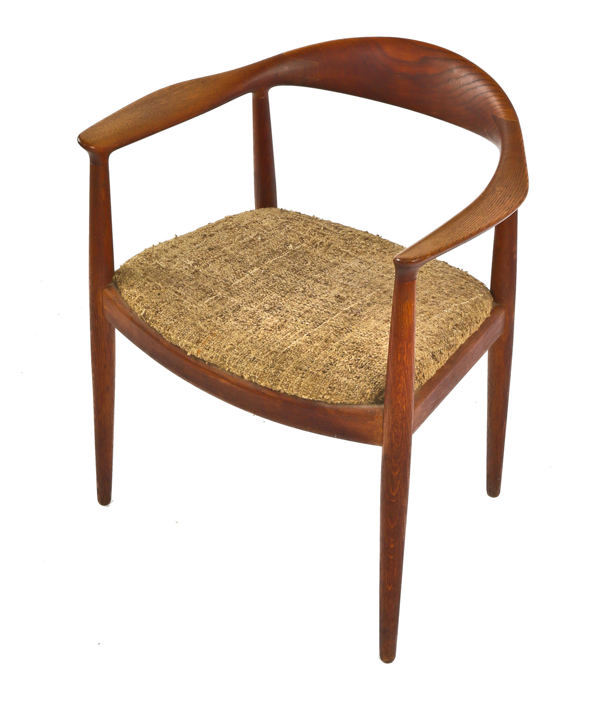 highly sought after four-legged stationary interior office hans wegner mid-century minimalist danish "the chair" varnished oak wood set of chairs