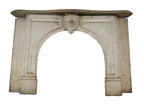 original early 1870's salvaged chicago interior residential white carrara marble fireplace mantel with arch top opening and ornamental keystone
