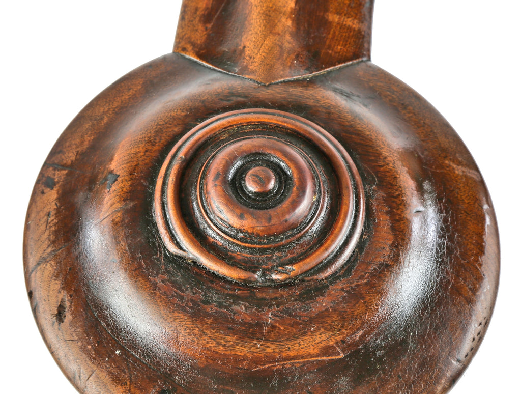 original 1870's solid octagonal-shaped black walnut wood interior residential salvaged chicago staircase newel post with faceted and lightly recessed panels