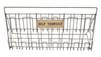 completely intact c. 1950's vintage freestanding two tier bent metal wire "help yourself" chicago motel travel brochure rack
