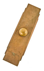 c. 1930's antique american chicago commercial building art deco machine age flush mount elevator cab or car call push button with "stepped" backplate