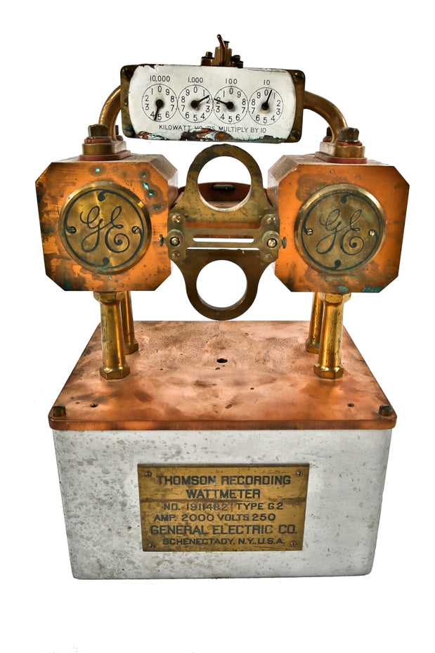 late 19th or early 20th century antique american industrial commwealth-edison chicago electric substation "g2" thomson watthour recording meter