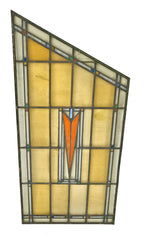largely intact c. 1924 museum-quality george grant elmslie-designed old second national bank building art glass window with centrally located distinctive "v" design