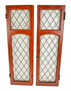 two of four matching all original c. 1920's american diamond pattern leaded clear glass casement doors salvaged from the chicago athletic association building annex