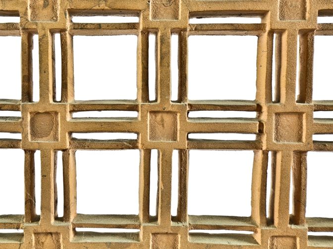 hugh garden-designed ornamental cast bronze prairie school bunte candy factory lobby radiator grille