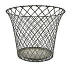original and intact early 20th century american industrial reinforced steel wire office waste basket with intact stamped steel bottom