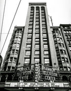 1892 schiller or garrick theater exterior buff-colored louis sullivan-designed loggia arch terra cotta section