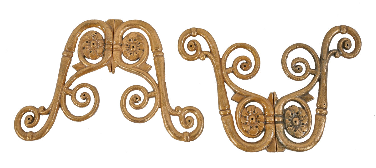 original c. 1920's american ornamental cast bronze interior cook county criminal courts building foliated scrollwork wall-mount decorative elements