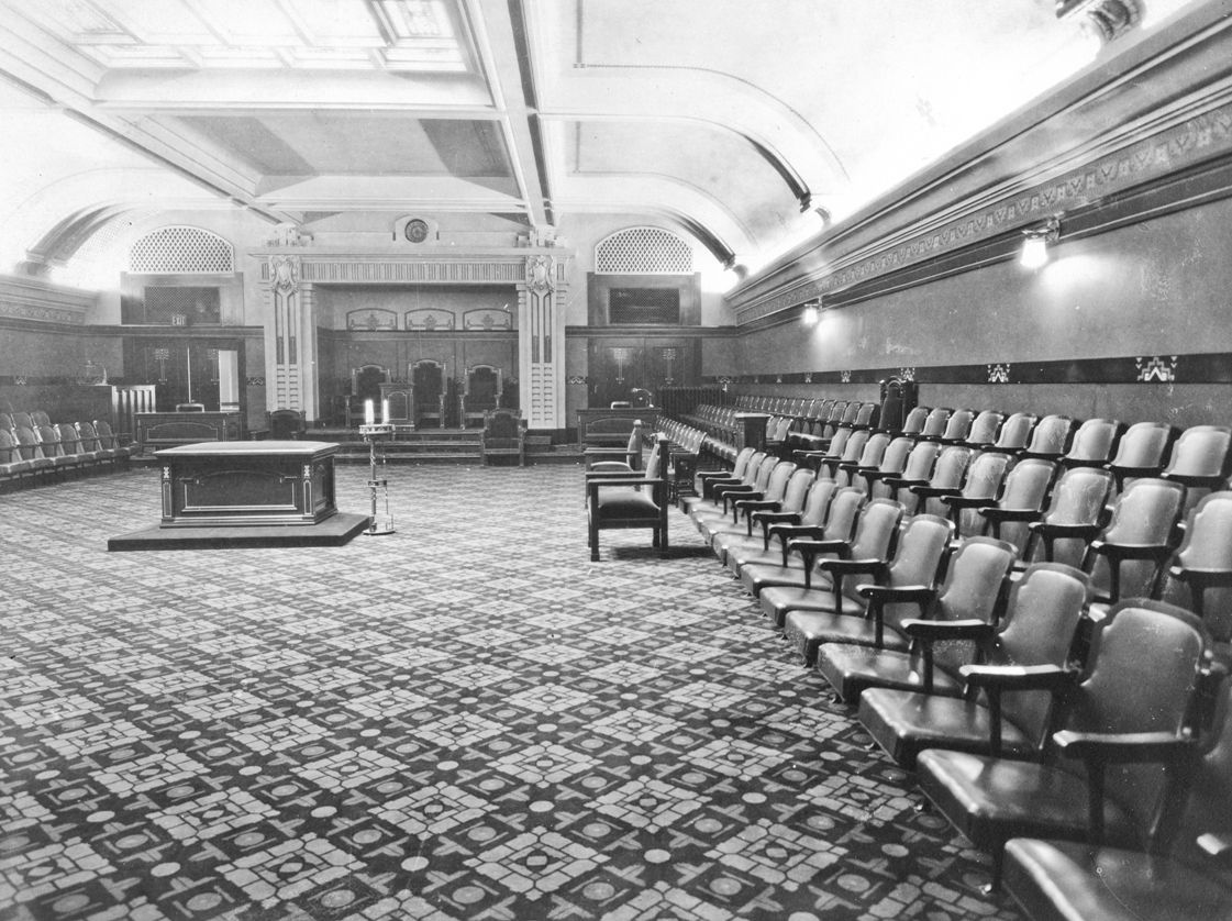 original clarence hatzfeld-designed richly colored mohair carpet sample original to the logan square masonic temple building