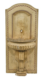 original early 20th century oversized freestanding decorative cast concrete masonic temple water or drinking fountain with fluted bowl