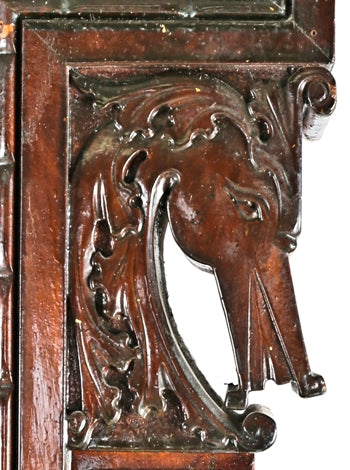 spectacular oversized 19th century salvaged chicago solid carved cherry wood interior residential fireplace mantel with intact overmantel