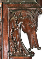 spectacular oversized 19th century salvaged chicago solid carved cherry wood interior residential fireplace mantel with intact overmantel