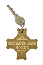 authentic late 1920's historic edgewater beach hotel molded green composite guest room fob with single door key